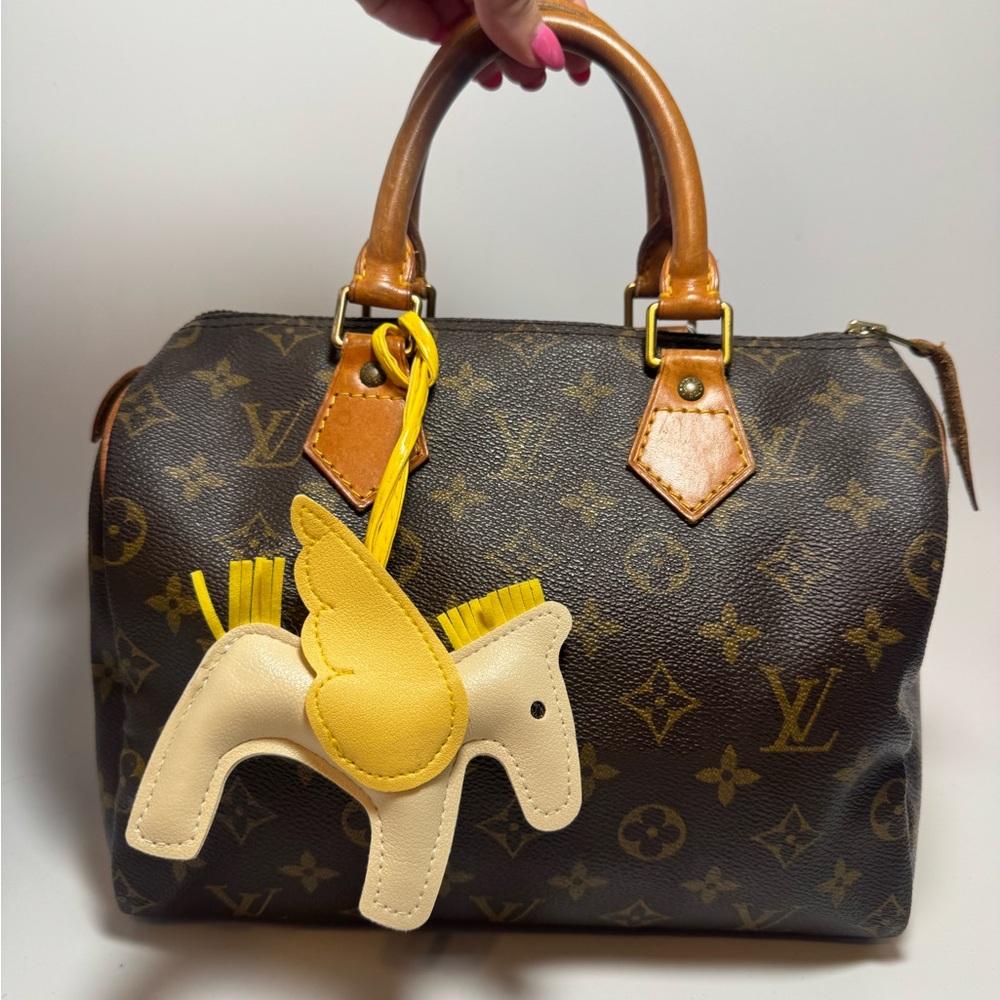 Yellow Two Tone Pegasus Horse Bag Charm Key Chain